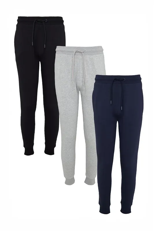 3 Pack 'Tangelo' Regular Fit Joggers - Threadbare