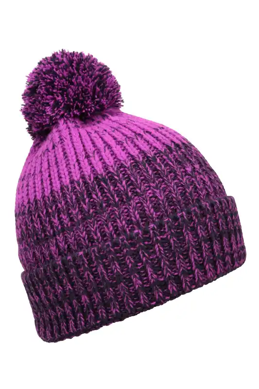 Alaskan Ombre Pom Beanie Fleece Winter Cap - Mountain Warehouse