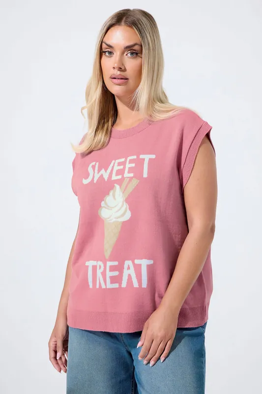 Ice Cream Knitted Vest Top - Yours