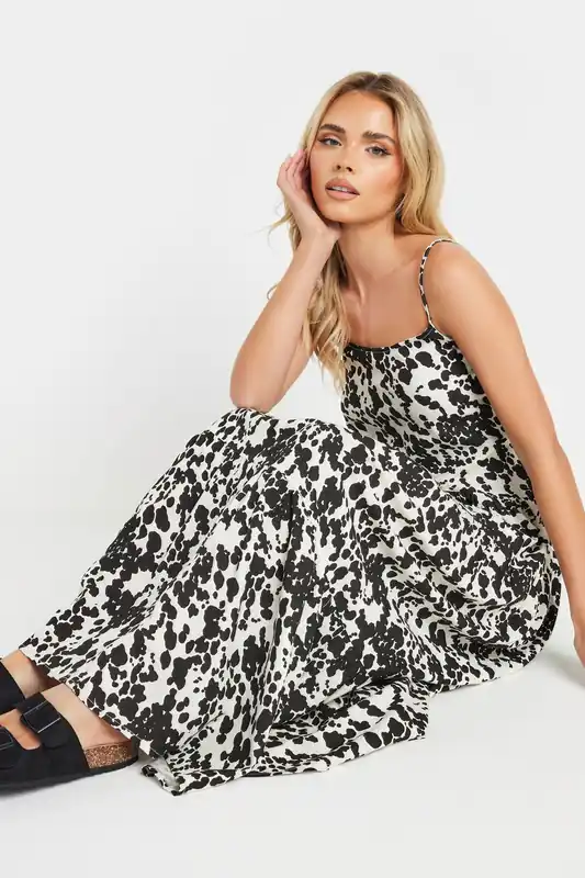 Petite Cow Print Asymmetric Dress - PixieGirl