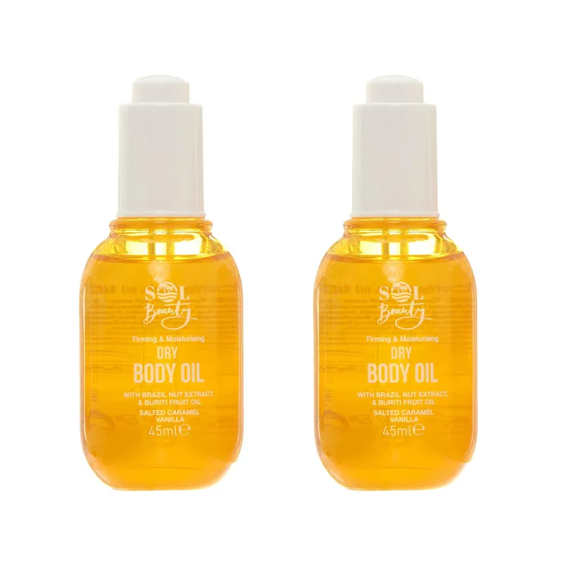 Dry Body Oil Caramel Vanilla Scent Brazil Nut Extract Buriti 45ml - SOL Beauty