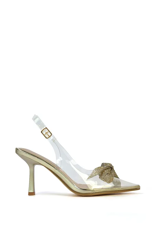 Alaina' Perspex Slingback Stiletto Heel Court Shoes - XY London