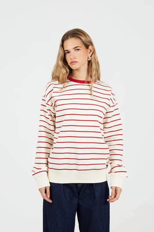 Classic Stripe Crew Neck Sweatshirt - Brave Soul