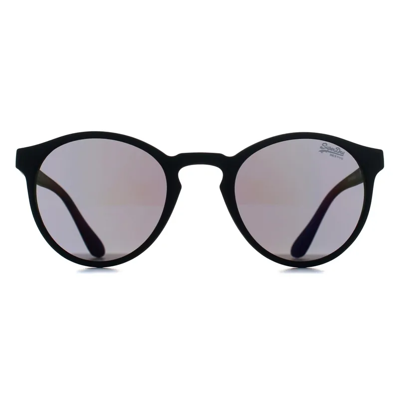 Round Rubberised Black Oil Slick Mirror SDS Saratoga - Superdry
