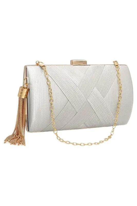 Aveny Mini Crossbody Shoulder Bag With Tassel Detail And Chain Strap - IKRUSH