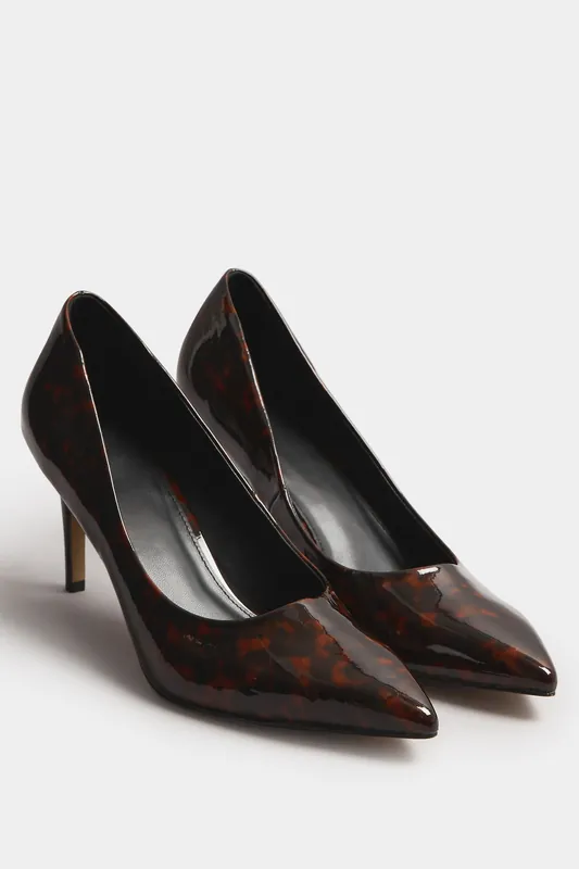 Tortoise Pointed Court Heels - Long Tall Sally