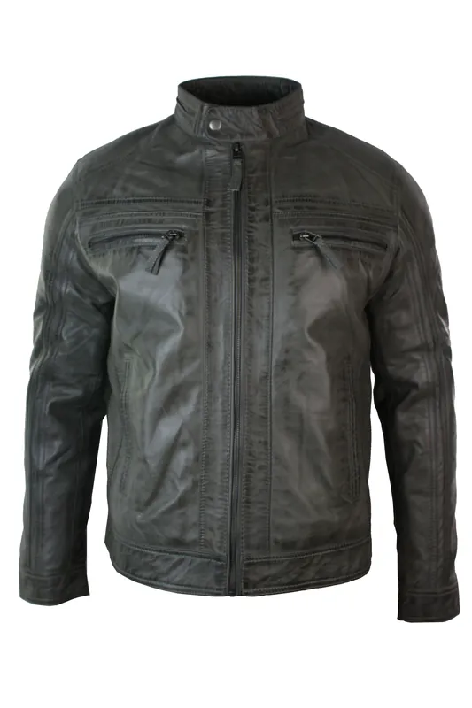 Zipped Biker Soft Leather Jacket - TruClothing