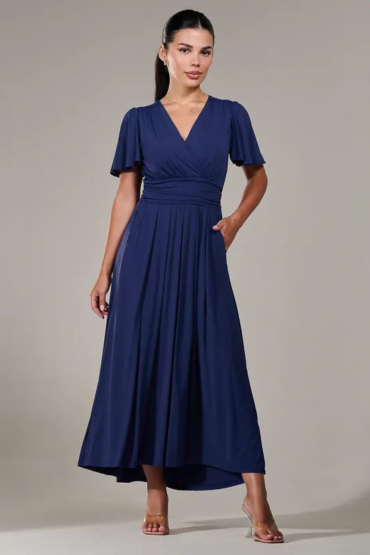 Short Sleeve Soft Silky Jersey Maxi Dress - Jolie Moi