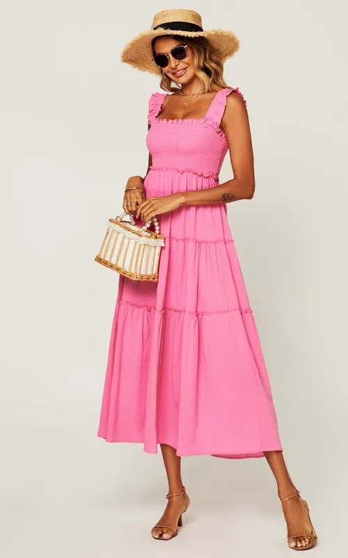 Hem Detail Tiered Maxi Dress - FS Collection