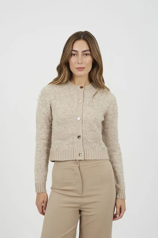 Button Through Boucle Cardigan - Brave Soul