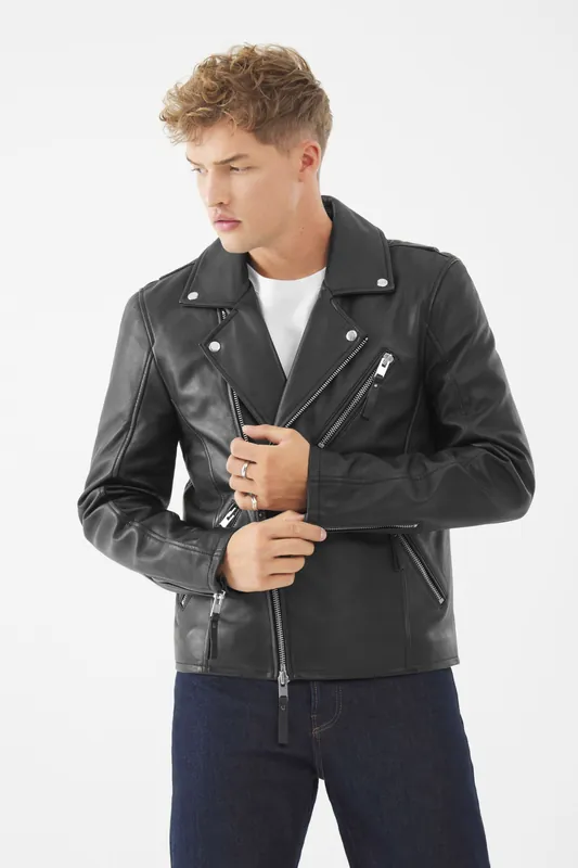 Real Leather Jake Biker Jacket - Bolongaro Trevor