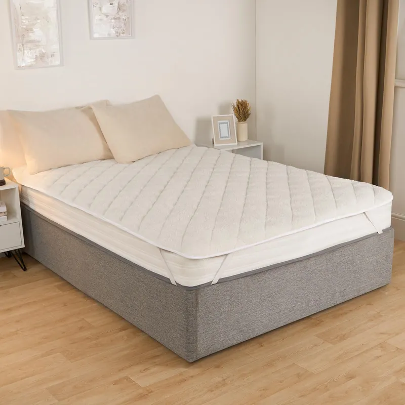 Teddy Soft Warm Thermal Mattress Topper Fitted Sheet, Cream - OHS