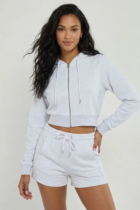 Piping Detail Hoodie and Shorts - Co-ord Set
