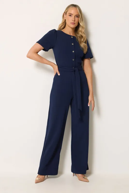 Tall Scuba Button Front Jumpsuit - Long Tall Sally