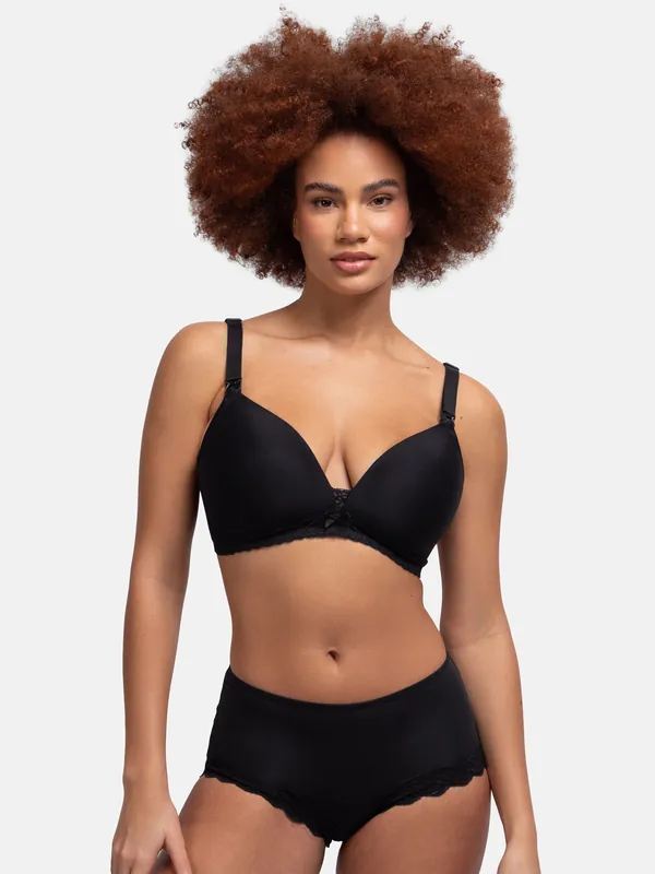 May Light Padded Nursing Bra Black - Dorina