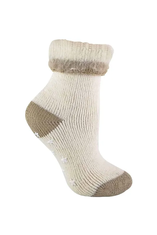 1 Pack Alpaca Wool Slipper Bed Socks with Star Grips - Sock Snob
