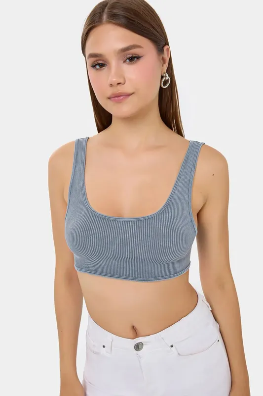Ribbed Sleeveless Crop Top - Hiccup