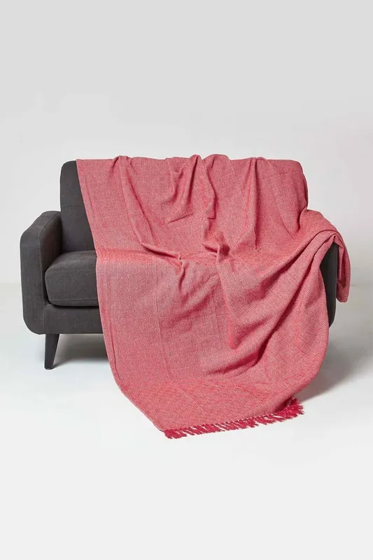 Malda Cotton Throw with Tassels - Homescapes