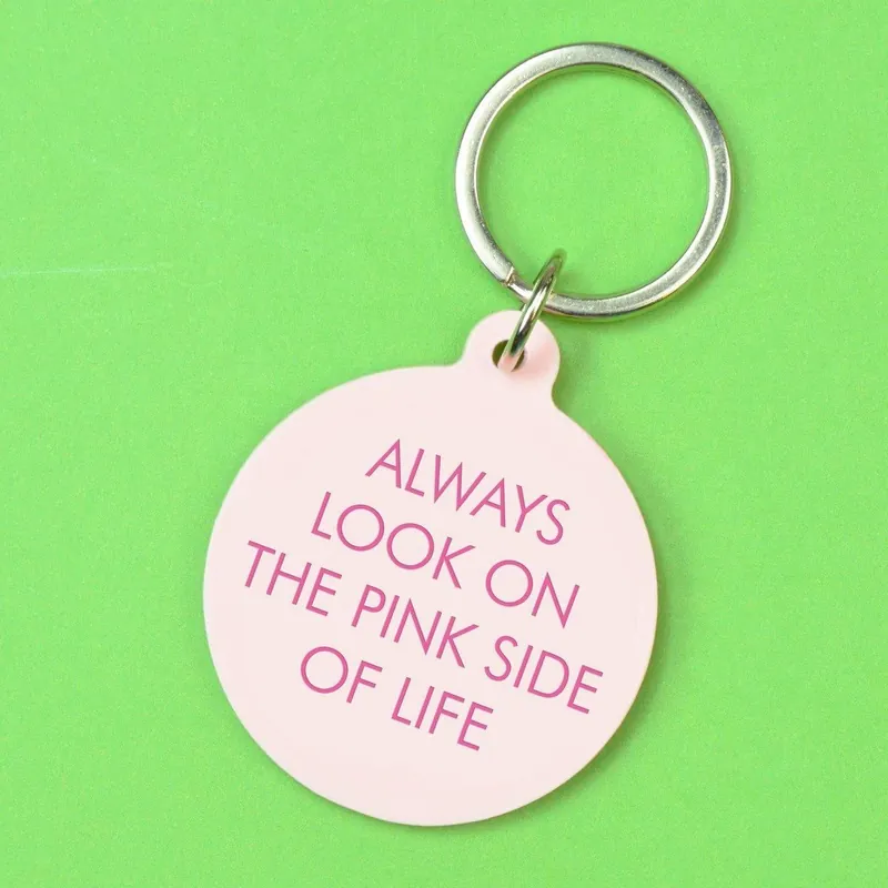 Always Look on the Pink Side of Life Keyring - Flamingo Candles