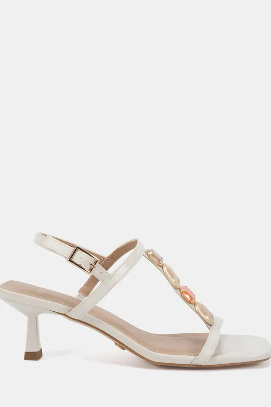 LOTTIE Mid Heel Embellished T Bar Sandal - Novo