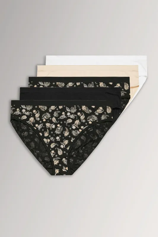 5 Pack Paisley Print Briefs - Yours