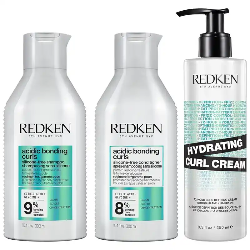 Acidic Bonding Curls Shampoo 300ml, Conditioner 300ml & Hydrating Gel Cream 250ml Pack - Redken