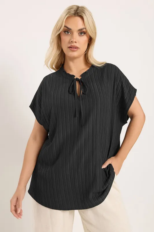 Textured Frill Neck Top - Yours