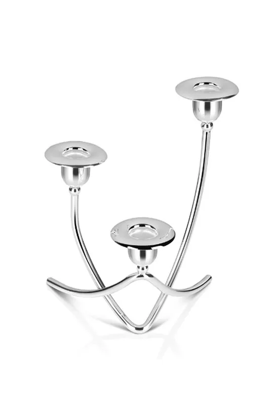 Silverplated Triple Candle Holder - Silver Editions