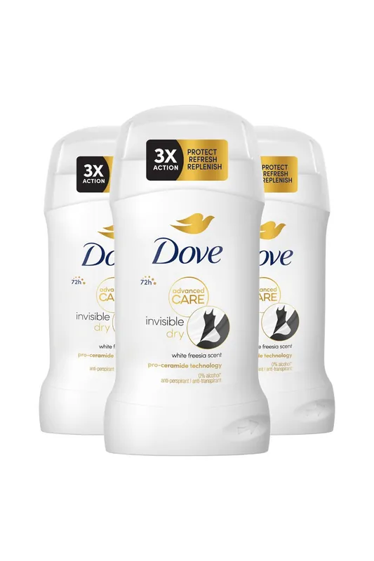 Invisible Dry 'Antiperspirant' Deo Stick w/ 72H Protection 50ml, 3pk - Dove