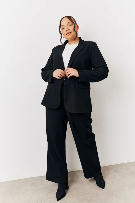 Black Elastic Waist Back Trouser - In The Style