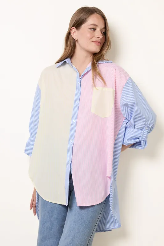 Multi Multi Coloured Stripe Shirt - Blue Vanilla