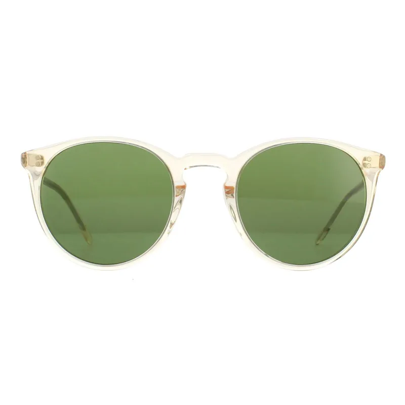 Round Buff Green Crystal Sunglasses - Oliver Peoples
