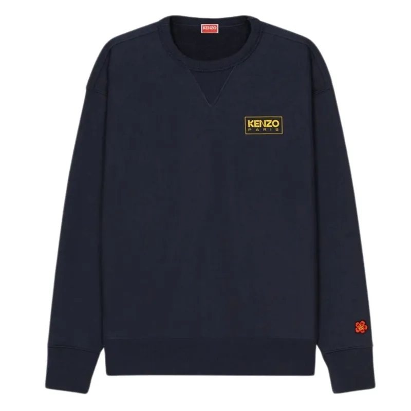 Paris Outlined Logo Midnight Blue Sweatshirt - Kenzo