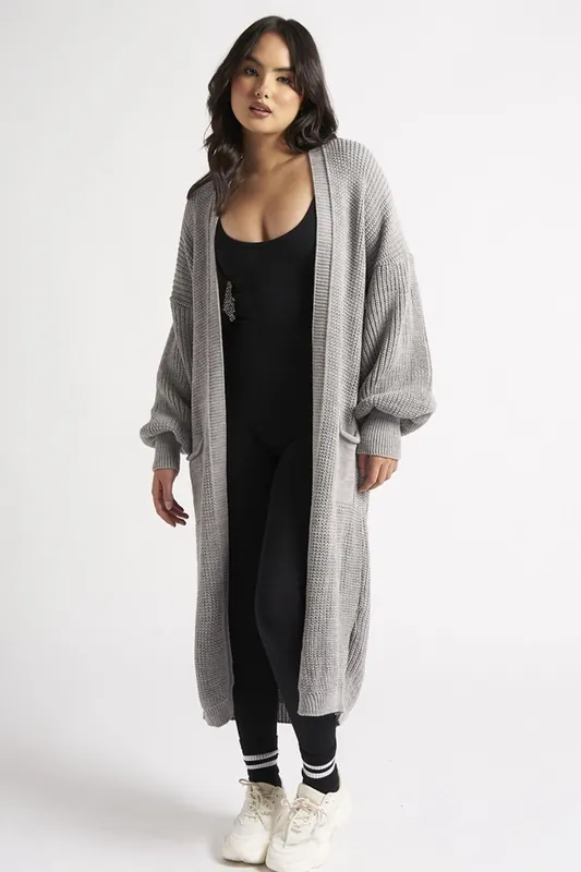 Grey Longline Cardigan - Urban Bliss
