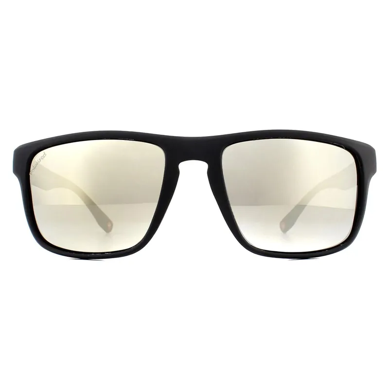 Wrap Black Rubber Silver Mirror Polarized Sunglasses - montana