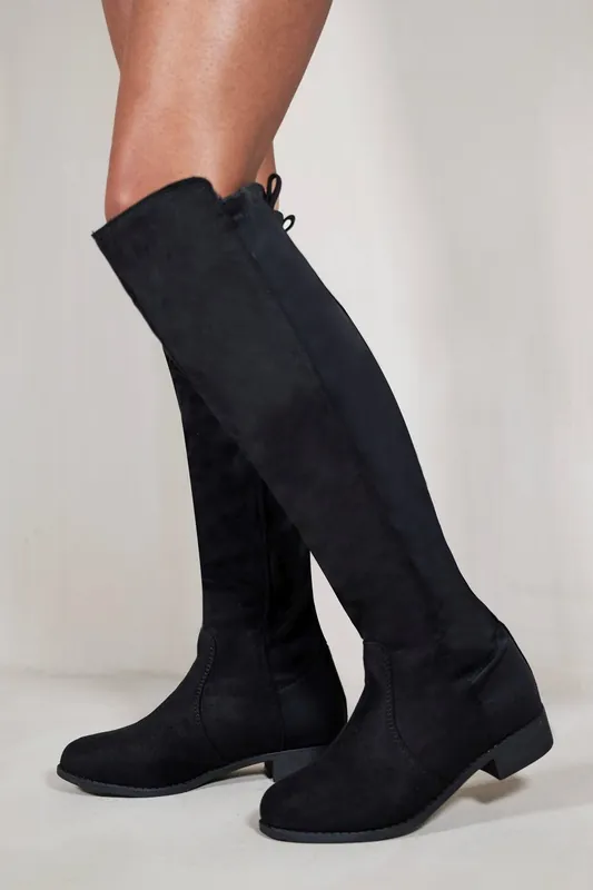 Diem' Over The Knee Pull On Boots With Low Heel - Where's That From