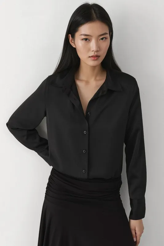 Long Sleeve Satin Shirt - Hiccup