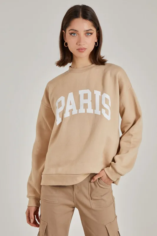 Paris Oversized Sweatshirt - Pink Vanilla