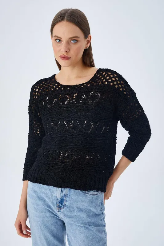 Openwork Knit Sweater - MixRay