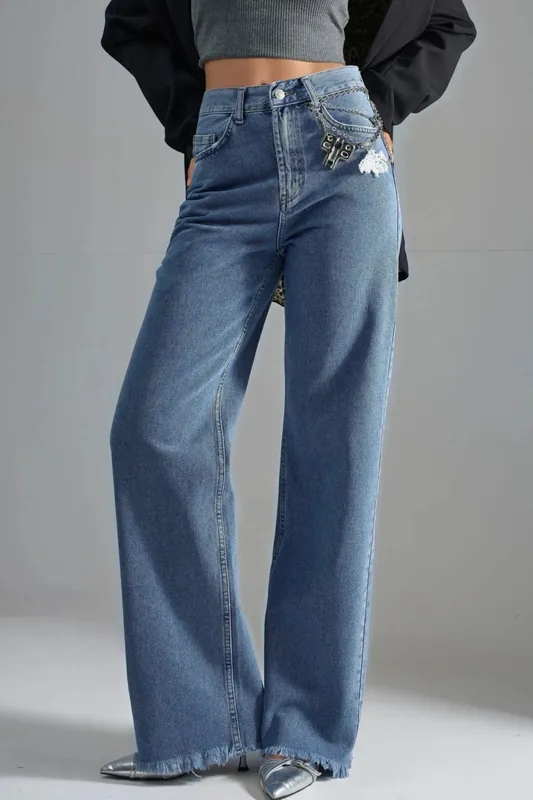 SQUALO High Waist Wide Leg Denim Jeans - Hiccup