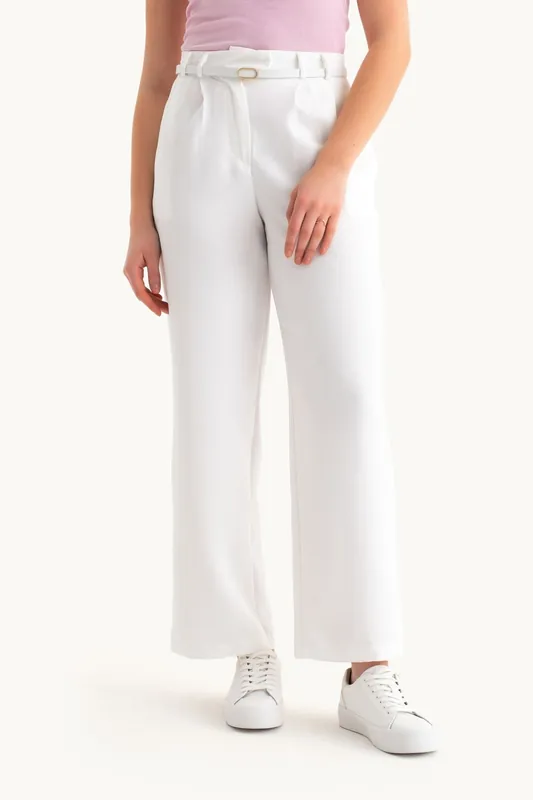 High Waist Carrot fit Trousers with a Belt - Hiccup