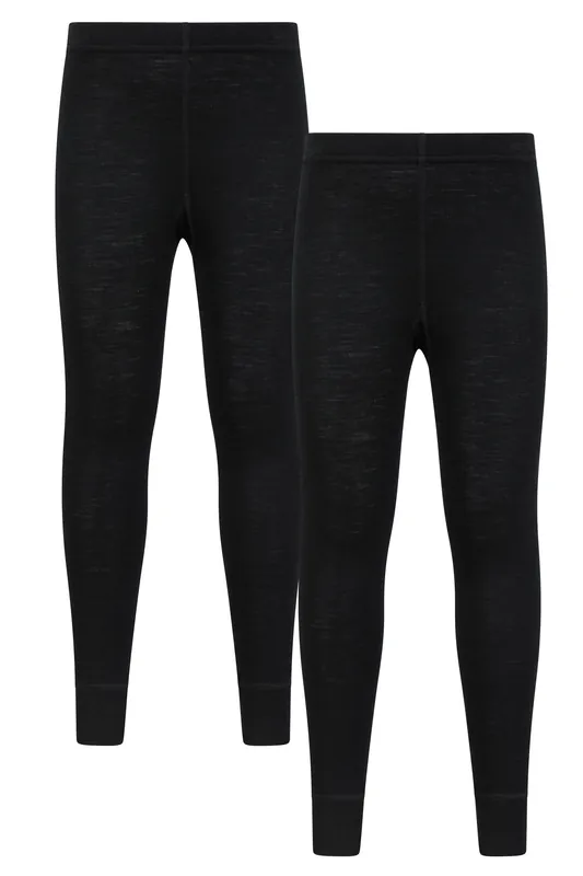 Merino Techtherm Soft Comfy Base Layer High Waist Pants Pack of 2 - Mountain Warehouse