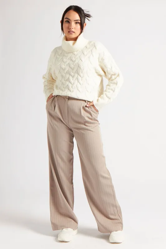 Stripe Wide Leg Trouser - Urban Bliss