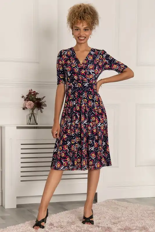 Samara Wrap Front Midi Dress - Jolie Moi