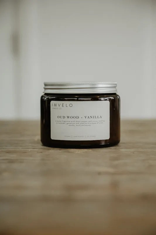 3 Wick Candle - Oud Wood + Vanilla
