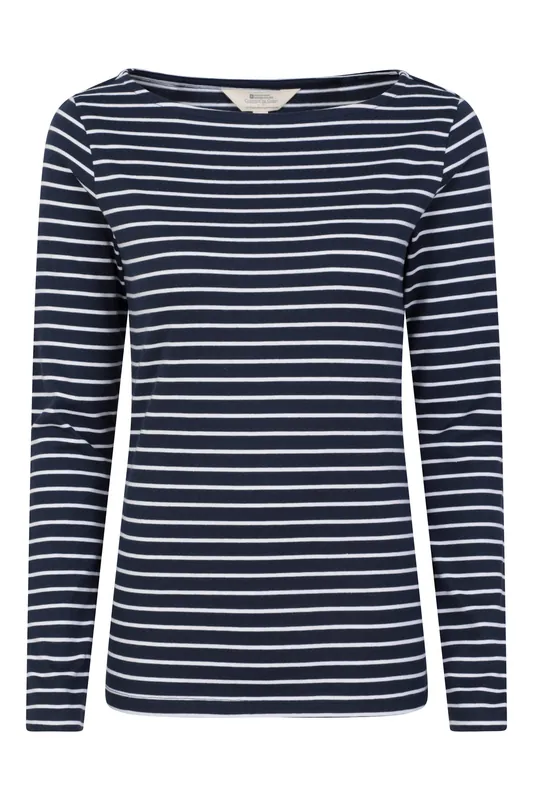 'St Ives' Long Sleeve Lightweight Breathable Crew Neck Cotton Top - Mountain Warehouse