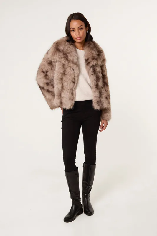 Light Brown Faux Fur Coat - Blue Vanilla