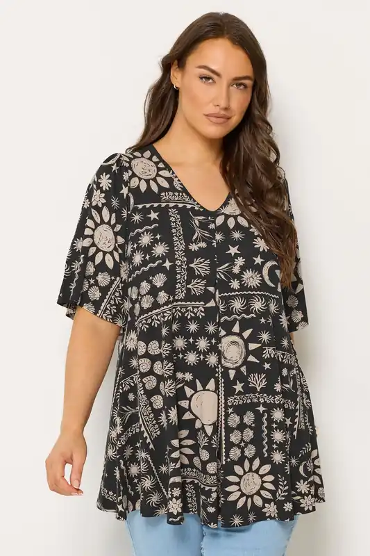 Pleat Front Angel Sleeve Top - Yours