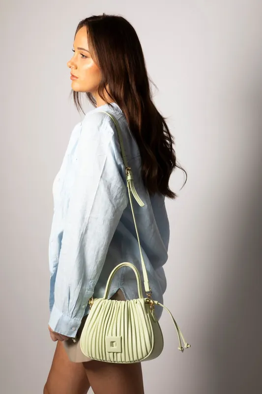 Pleated Pouch Bag in Mint - SVNX