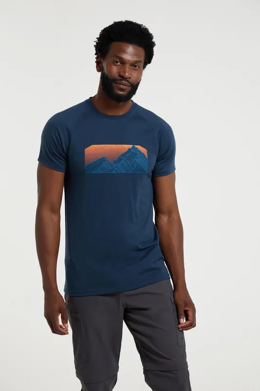 Quest' Front Printed Quick Dry Merino Wool Casual T-Shirt Baselayer